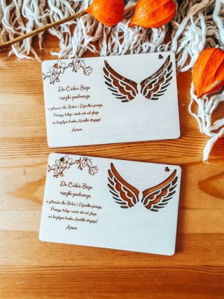 Tabliczka 9,5 x 14,5cm (2szt) - MODLITWA dla Dziadków - - - (baza do aniołka ze skrzydełkami skrzydłami, skrzydełka, skrzydła, a