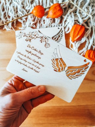 Tabliczka 9,5 x 14,5cm (2szt) - MODLITWA dla Dziadków - - - (baza do aniołka ze skrzydełkami skrzydłami, skrzydełka, skrzydła, a