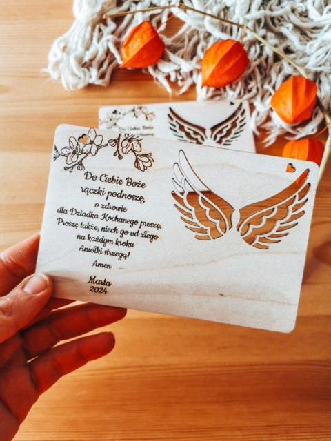 Tabliczka 9,5 x 14,5cm (2szt) - MODLITWA dla Dziadków - - - (baza do aniołka ze skrzydełkami skrzydłami, skrzydełka, skrzydła, a