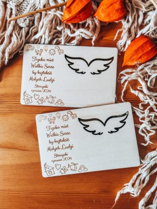 Tabliczka 9,5 x 14,5cm (2szt) - Trzeba mieć wielkie serce - - - (baza do aniołka ze skrzydełkami skrzydłami, skrzydełka, skrzydł