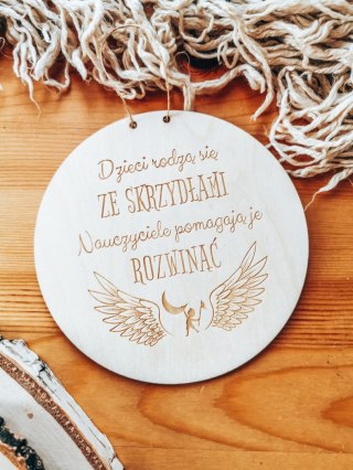 Tabliczka SKRZYDŁA dla nauczyciela (1szt) - dedykacja --- (prezent upominek dla wychowawcy na zakończenie roku dzień nauczyciela