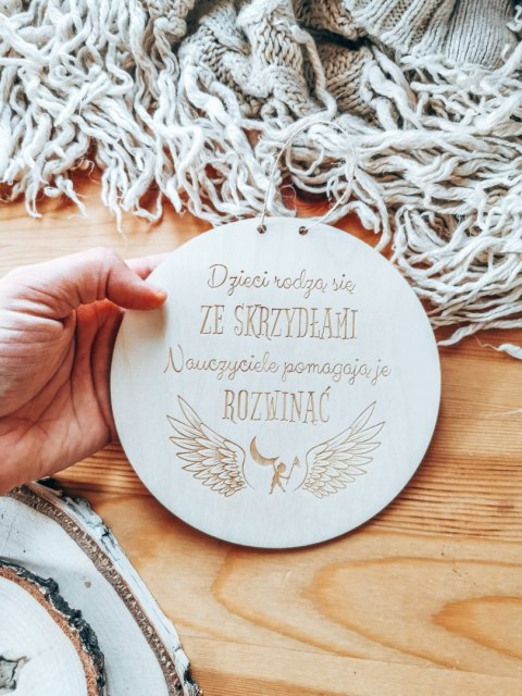 Tabliczka SKRZYDŁA dla nauczyciela (1szt) - dedykacja --- (prezent upominek dla wychowawcy na zakończenie roku dzień nauczyciela