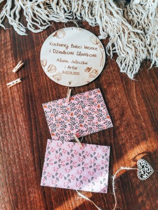 Tabliczka na zdjęcia KOŁO - Dzień Babci - wzór 01 - - - (ze zdjęciem, na zdjęcie, dla Babci i Dziadka Dziadków)