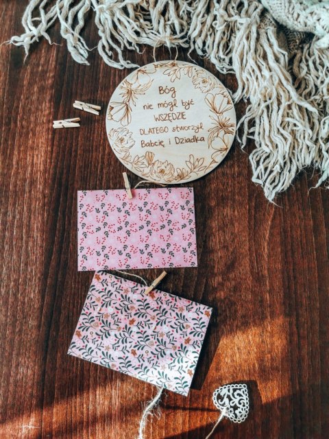 Tabliczka na zdjęcia KOŁO - Dzień Babci - wzór 02 - - - (ze zdjęciem, na zdjęcie, dla Babci i Dziadka Dziadków)