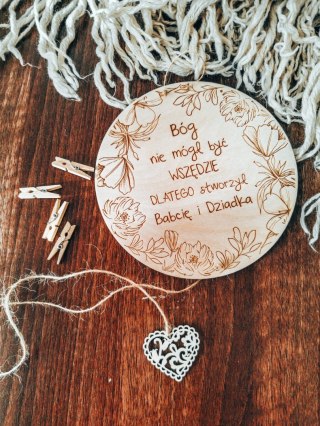 Tabliczka na zdjęcia KOŁO - Dzień Babci - wzór 02 - - - (ze zdjęciem, na zdjęcie, dla Babci i Dziadka Dziadków)