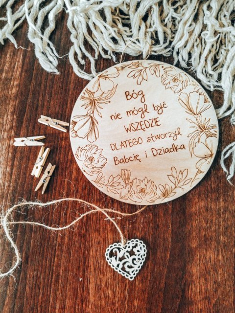 Tabliczka na zdjęcia KOŁO - Dzień Babci - wzór 02 - - - (ze zdjęciem, na zdjęcie, dla Babci i Dziadka Dziadków)