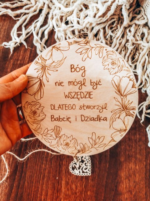 Tabliczka na zdjęcia KOŁO - Dzień Babci - wzór 02 - - - (ze zdjęciem, na zdjęcie, dla Babci i Dziadka Dziadków)