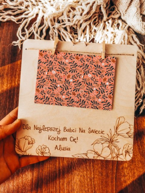 Tabliczka z dedykacją - Dzień Babci - wzór 01 - - - (ze zdjęciem, na zdjęcie, dla Babci i Dziadka Dziadków)