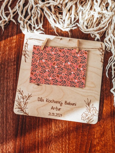 Tabliczka z dedykacją - Dzień Babci - wzór 02 - - - (ze zdjęciem, na zdjęcie, dla Babci i Dziadka Dziadków)