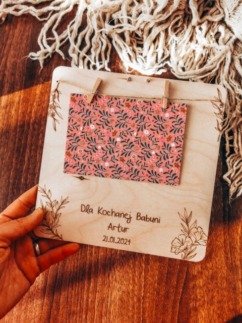 Tabliczka z dedykacją - Dzień Babci - wzór 02 - - - (ze zdjęciem, na zdjęcie, dla Babci i Dziadka Dziadków)