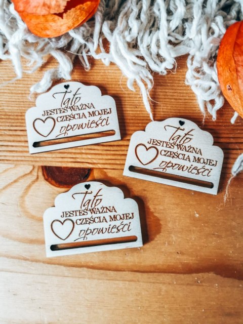 Tato, jesteś ważną... - zakładka ozdobna 5x3,5cm (3szt) - - - (baza do zakładki do książki)