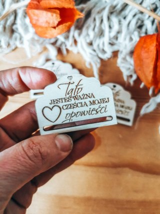Tato, jesteś ważną... - zakładka ozdobna 5x3,5cm (3szt) - - - (baza do zakładki do książki)