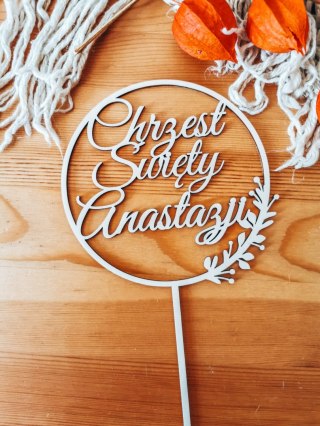 Toper na tort - Chrzest Święty obręcz 02