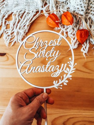 Toper na tort - Chrzest Święty obręcz 02