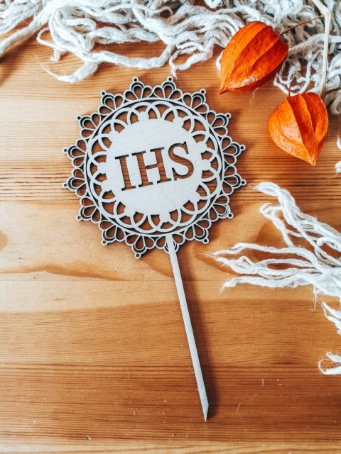 Toper na tort - IHS 10cm - - - (Pierwsza I Komunia Święta)