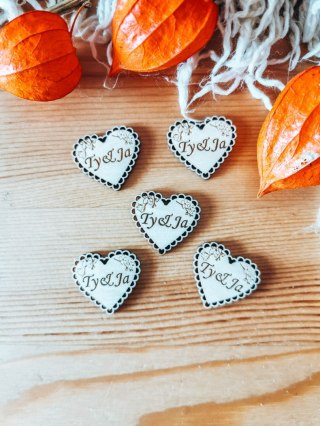 Ty & Ja - AŻUROWE serce (5szt) 3/4/5cm - - - (serduszka, serduszko, serca, ażur, ślub, zakochani, miłość, love)