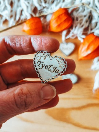 Ty & Ja - AŻUROWE serce (5szt) 3/4/5cm - - - (serduszka, serduszko, serca, ażur, ślub, zakochani, miłość, love)