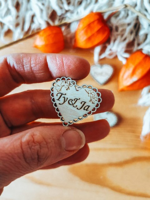 Ty & Ja - AŻUROWE serce (5szt) 3/4/5cm - - - (serduszka, serduszko, serca, ażur, ślub, zakochani, miłość, love)