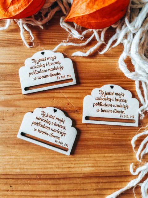 Ty jesteś moją ucieczką... - zakładka ozdobna 5x3,5cm (3szt) - - - (baza do zakładki do książki, Chrzest, Pierwsza Komunia)