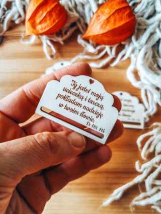 Ty jesteś moją ucieczką... - zakładka ozdobna 5x3,5cm (3szt) - - - (baza do zakładki do książki, Chrzest, Pierwsza Komunia)