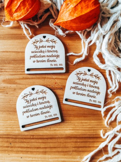 Ty jesteś moją ucieczką... - zakładka półokrągła 5cm (3szt) - - - (baza do zakładki do książki, Chrzest, Pierwsza Komunia)