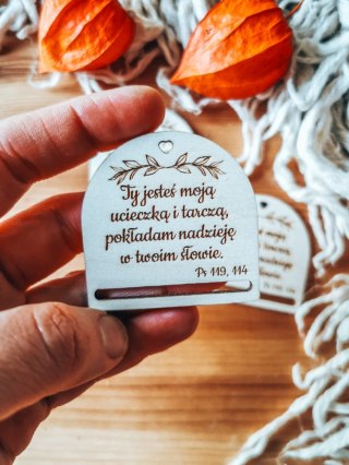 Ty jesteś moją ucieczką... - zakładka półokrągła 5cm (3szt) - - - (baza do zakładki do książki, Chrzest, Pierwsza Komunia)