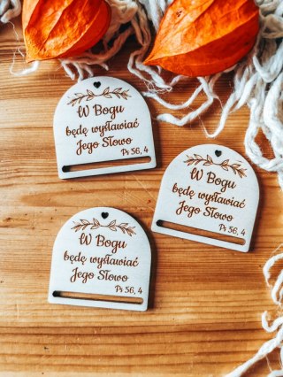 W Bogu będę wysławiać... - zakładka półokrągła 5cm (3szt) - - - (baza do zakładki do książki, Chrzest, Pierwsza Komunia)