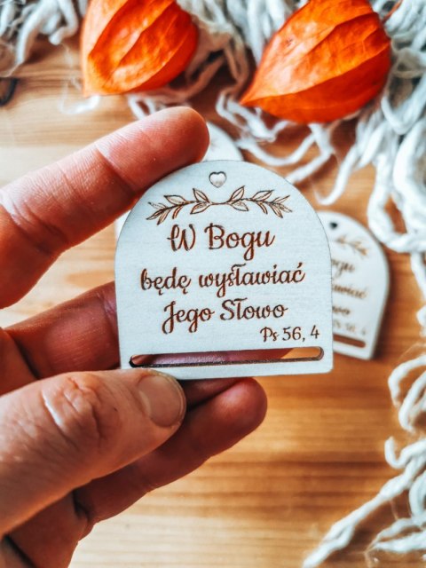 W Bogu będę wysławiać... - zakładka półokrągła 5cm (3szt) - - - (baza do zakładki do książki, Chrzest, Pierwsza Komunia)