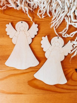 Zawieszka BAZA 10cm (2szt) - ANIOŁEK - - - (do ozdabiania, do kolorowania, na choinkę, anioł)