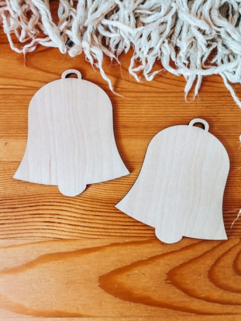 Zawieszka BAZA 10cm (2szt) - DZWONEK - - - (do ozdabiania, do kolorowania, na choinkę)