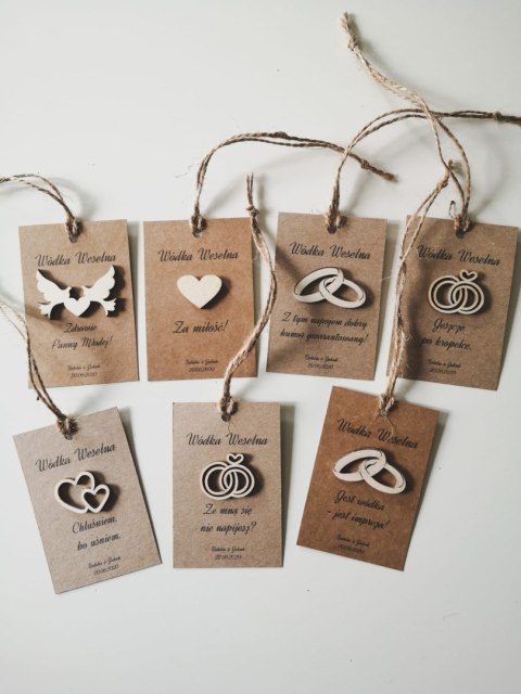 Zawieszka na alkohol (15szt) - Z DREWIENKIEM - - - zawieszka na wódkę alkohol