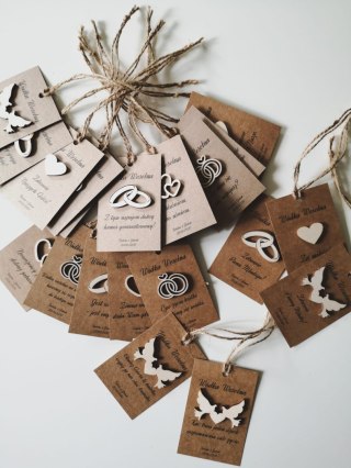 Zawieszka na alkohol (15szt) - Z DREWIENKIEM - - - zawieszka na wódkę alkohol