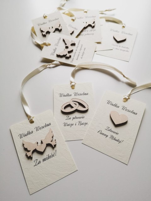 Zawieszka na alkohol (15szt) - Z DREWIENKIEM - - - zawieszka na wódkę alkohol