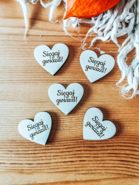Zawsze sięgaj gwiazd - SERCE (5szt) 3/4/5cm - - - (serduszka, serduszko, serca)