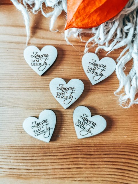 Zawsze tam gdzie Ty - SERCE (5szt) 3/4/5cm - - - (serduszka, serduszko, serca)