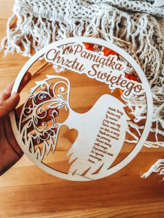 Anioł Stróż MODLITWA - CHRZEST (1szt) - - - (pamiątka chrztu, koło, obręcz do aniołka makramy łapacza snów)