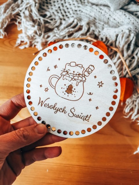 Baza do KOSZYKA (1szt) - KOTEK 01 - Boże Narodzenie - - - (baza do podstawki, podstawka, koszyk, taca)