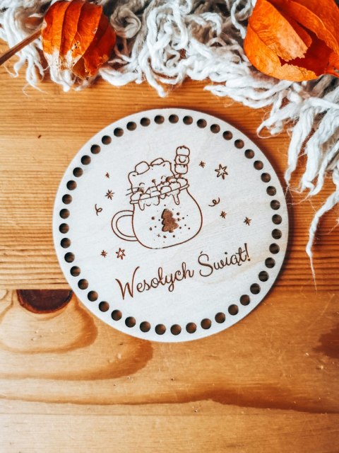 Baza do KOSZYKA (1szt) - KOTEK 01 - Boże Narodzenie - - - (baza do podstawki, podstawka, koszyk, taca)