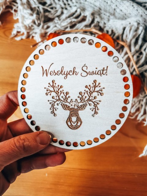 Baza do KOSZYKA (1szt) - RENIFER 01 - Boże Narodzenie - - - (baza do podstawki, podstawka, koszyk, taca)