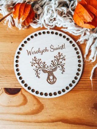 Baza do KOSZYKA (1szt) - RENIFER 01 - Boże Narodzenie - - - (baza do podstawki, podstawka, koszyk, taca)