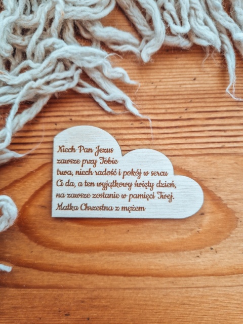 Dowolny Tekst - TABLICZKA CHMURKA mała (1szt) 6 x 3,5cm - - - (napis narożnik, ramka, do ramki)