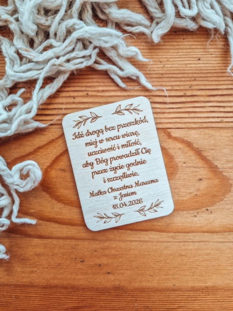 Dowolny Tekst - TABLICZKA PROSTOKĄT mała (1szt) 6 x 4cm - - - (napis narożnik, ramka, do ramki)