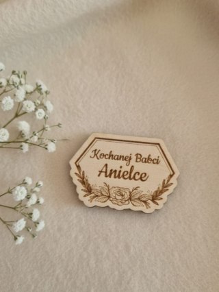 Dowolny Tekst - TABLICZKA mała (2szt) 4,5 x 3cm - - - (napis, ramka, do ramki, Kochanej Babci Dziadkowi Dziadkom)