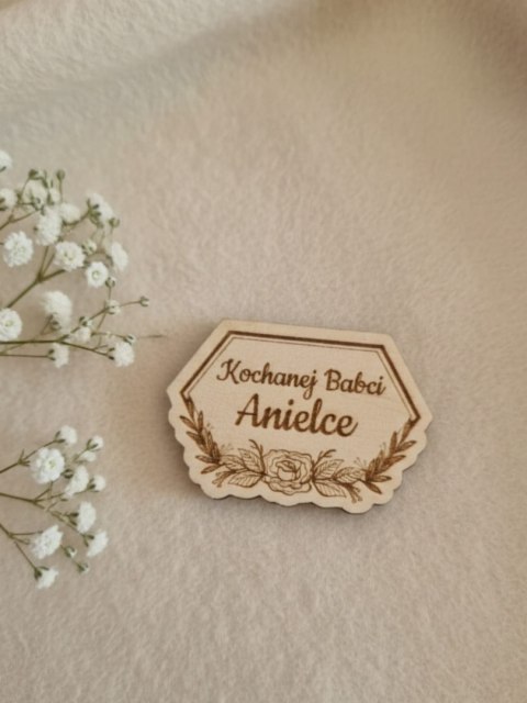 Dowolny Tekst - TABLICZKA mała (2szt) 4,5 x 3cm - - - (napis, ramka, do ramki, Kochanej Babci Dziadkowi Dziadkom)