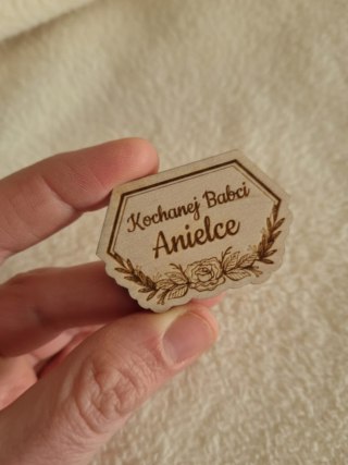 Dowolny Tekst - TABLICZKA mała (2szt) 4,5 x 3cm - - - (napis, ramka, do ramki, Kochanej Babci Dziadkowi Dziadkom)