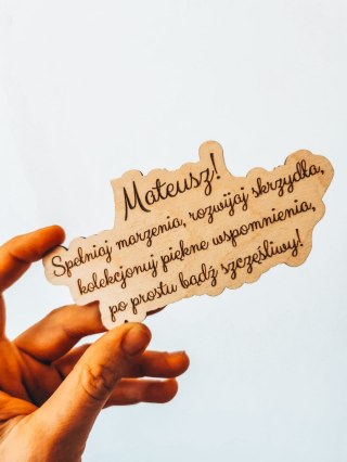 Dowolny tekst DEDYKACJA po obrysie - tabliczka (1szt) 10cm/12cm/14cm