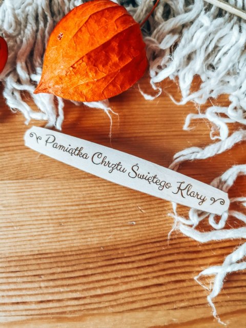 Dowolny tekst PAMIĄTKA CHRZTU - TABLICZKA (1szt) 10cm/12cm/14cm - (8 wzorów)