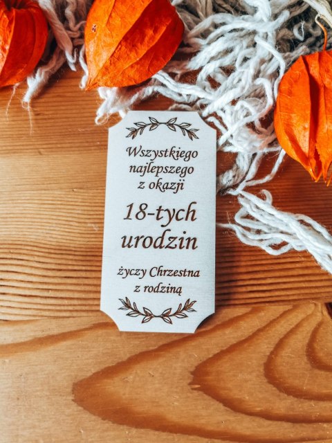 Dowolny tekst PIONOWA - tabliczka (1szt) 10cm/12cm/14cm - - - (Ślub, Chrzest, pamiątka, życzenia)