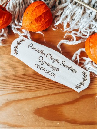 Dowolny tekst - Pamiątka Chrztu - TABLICZKA 14,0cm x 4,5cm (8 wzorów)