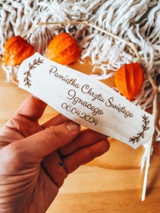 Dowolny tekst - Pamiątka Chrztu - TABLICZKA 14,0cm x 4,5cm (8 wzorów)